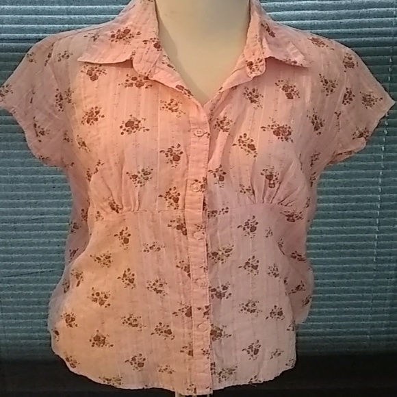Jordache Tops - Vintage Jordache Pink Top Juniors Large Strawberry